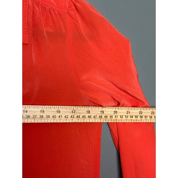 J CREW Women’s 4 Coral LUCINDA Silk Long Sleeve Button Up Top Blouse - Picture 12 of 12
